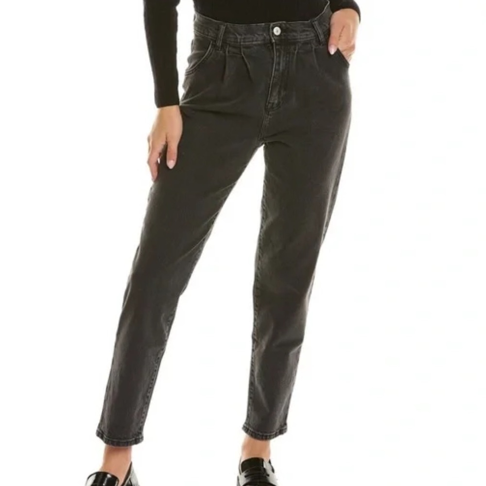 C/E Current Elliott Pleated Jeans in Washed Black